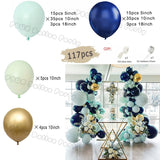 Popxstar Macaron Blue Balloon Garland Arch Kit Birthday Wedding Party White Grey Latex Gender Reveal Baby Shower Decoration Balloons