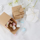 Popxstar 10Pcs Square Kraft Paper Candy Box With Rope Wedding Favor Lace Chocolate Box For Birthday Baby Shower Party Gift Pakcing Decor