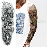 Popxstar Teenagers over Knee Tattoo Men Small Men's Tattoos Waterproof Temporary Tattoo Sticker Anubis Ancient Egypt Dog Roma Clock Eye Full Arm Fake Tatto Flash Tatoo Sleeve for Men Women