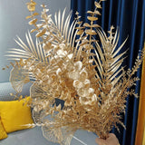 Popxstar Golden Artificial Plants Eucalyptus Leaf Home Christmas Decor Living Room Desk Decor Party Wedding Holiday Flower Arrangement