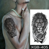 Popxstar Waterproof Temporary Tattoo Sticker Lion Family Flash Tatto Tiger Wolf Moon Crown Flower Body Art Arm Fake Tatoo Men Women