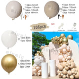 Popxstar Sand White Boho Wedding Balloon Garland Arch Kit Kids Birthday Party Metal Gold Silver Grey Latex Baby Shower Ballons Decoration
