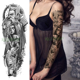 Popxstar Teenagers over Knee Tattoo Men Small Men's Tattoos Waterproof Temporary Tattoo Sticker Anubis Ancient Egypt Dog Roma Clock Eye Full Arm Fake Tatto Flash Tatoo Sleeve for Men Women