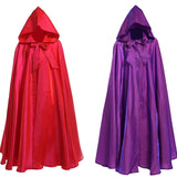 Popxstar Halloween Party Cosplay Woman Men Adult Long Hero Witchcraft Witchcraft Robe Hood Cloak Cosplay Satin Red Medieval Cloak