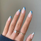 Popxstar 24pcs/Box False Nails Almond Coffee Color Design Artificial Ballerina Fake Nails With Glue Full Cover Nail Tips Press On Nails