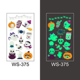 Popxstar Halloween Tattoo for Children Glowing Dark Taty Waterproof Fake Luminous Tattoo Stickers Body Art Cartoon Tattoo 105*60 Mm