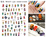 Popxstar Nail Art Stickers Accessories Halloween Nails Art Manicure Back Glue Decal Decorations Stickers for Nails Tips Beauty Sticker