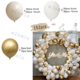 Popxstar White Metal Gold Balloon Garland Arch Kit Girl Propose Wedding Party Latex Birthday Ballons Gender Reveal Baby Shower Decoration