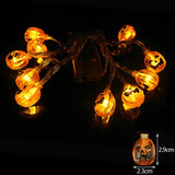 Popxstar 1.5M 10LED Halloween Led Light Pumpkin Bat Ghost String Lamp Hanging Ornament Happy Halloween Party Horror Decoration For Home