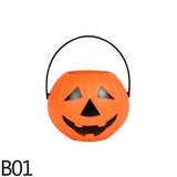 Popxstar 1/3pcs Halloween Pumpkin Bucket Portable Plastic Candy Basket Trick Or Treat Kids Gift Packaging Halloween Party Decor Supplies