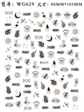 Popxstar Nail Art Stickers Water Decals Eyes Stripe Nail Art Decorations for Manicure Accessories Press on Nails Foil Stickers and Decals