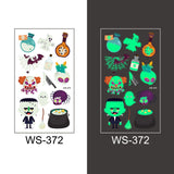 Popxstar Halloween Tattoo for Children Glowing Dark Taty Waterproof Fake Luminous Tattoo Stickers Body Art Cartoon Tattoo 105*60 Mm