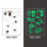 Popxstar Halloween Tattoo for Children Glowing Dark Taty Waterproof Fake Luminous Tattoo Stickers Body Art Cartoon Tattoo 105*60 Mm