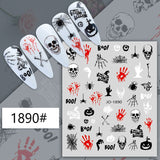 Popxstar Nail Art Stickers Accessories Halloween Nails Art Manicure Back Glue Decal Decorations Stickers for Nails Tips Beauty Sticker