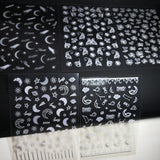 Popxstar 3D Nail Art Sticker Decoration Shadow Moon DIY Sticker Decals Tips Manicure Design Constellation Stars Adhesive Sticker for Nail
