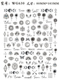 Popxstar Nail Art Stickers Water Decals Eyes Stripe Nail Art Decorations for Manicure Accessories Press on Nails Foil Stickers and Decals