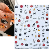 Popxstar Nail Art Stickers Accessories Halloween Nails Art Manicure Back Glue Decal Decorations Stickers for Nails Tips Beauty Sticker