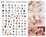 Popxstar Nail Art Stickers Accessories Halloween Nails Art Manicure Back Glue Decal Decorations Stickers for Nails Tips Beauty Sticker