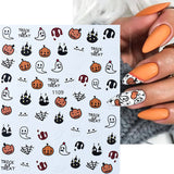 Popxstar Nail Art Stickers Accessories Halloween Nails Art Manicure Back Glue Decal Decorations Stickers for Nails Tips Beauty Sticker