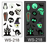 Popxstar Halloween Tattoo for Children Glowing Dark Taty Waterproof Fake Luminous Tattoo Stickers Body Art Cartoon Tattoo 105*60 Mm