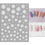Popxstar Back Glue Nail Stickers Transparent White Black Florals Butterflys Decals For Nail Art Manicure Beauty Decoration