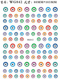 Popxstar Nail Art Stickers Water Decals Eyes Stripe Nail Art Decorations for Manicure Accessories Press on Nails Foil Stickers and Decals