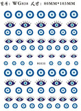Popxstar Nail Art Stickers Water Decals Eyes Stripe Nail Art Decorations for Manicure Accessories Press on Nails Foil Stickers and Decals