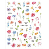 Popxstar black Glue Stickers Spring Summer Daisys Sunflowers Nail Decals Decoration For Nail Art Manicure Beauty