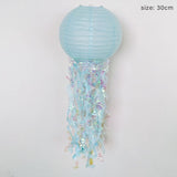 Popxstar DIY Little Mermaid Theme Party Jellyfish Lantern Under The Sea Happy Birthday Party Decor Kids Baby Shower Scene Layout Props