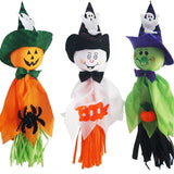 Popxstar 1pcs Halloween Hanging Ghost Decorations Pumpkin Ghost Straw Windsock Pendant for Outdoor Indoor Bar Party Background Decoration