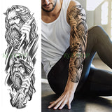 Popxstar Teenagers over Knee Tattoo Men Small Men's Tattoos Waterproof Temporary Tattoo Sticker Anubis Ancient Egypt Dog Roma Clock Eye Full Arm Fake Tatto Flash Tatoo Sleeve for Men Women