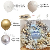 Popxstar Sand White Wedding Decor Balloon Garland Arch Kit Happy Birthday Party Metal Gold Silver Latex Baby Shower Decoration Balloons