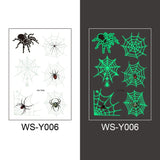Popxstar Halloween Tattoo for Children Glowing Dark Taty Waterproof Fake Luminous Tattoo Stickers Body Art Cartoon Tattoo 105*60 Mm