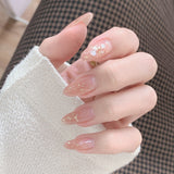Popxstar Spring Centerpiece Ideas Short Square Acrylic Nails Spring Dip Nails 24pcs Rhinestone Design Fake Nails Shiny Bridal Women Lady Party Nail DIy Decorations Press On Nail Tips False Nail Patch