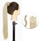 Popxstar Synthetic Corn Wavy Long Ponytail  Hairpiece Wrap on Clip Hair Extensions Ombre Brown Pony Tail Blonde Fack Hair