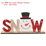 Popxstar Christmas Decorations for Home Snowman Wooden Ornaments Navidad Xmas Tree Decor Natural Wooden Crafts New Year Hanging Gift