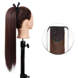 Popxstar Synthetic Corn Wavy Long Ponytail  Hairpiece Wrap on Clip Hair Extensions Ombre Brown Pony Tail Blonde Fack Hair