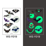 Popxstar Halloween Tattoo for Children Glowing Dark Taty Waterproof Fake Luminous Tattoo Stickers Body Art Cartoon Tattoo 105*60 Mm