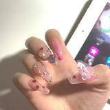 Popxstar Spring Centerpiece Ideas Short Square Acrylic Nails Spring Dip Nails  24pcs/box Fake Nails With Design Tai Chi White Black Full Cover Acrylic Press On Fake Nails Sets With Glue Long Artifical Nails