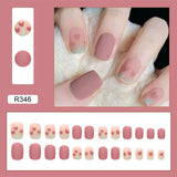 24Pcs Naked Pink French White Side False Nails Short Simple Nail Beauty Press on Fake Nails Full Cover Artificial Nails Tips