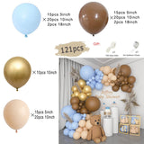 Popxstar Macaron Blue Balloon Garland Arch Kit Birthday Wedding Party White Grey Latex Gender Reveal Baby Shower Decoration Balloons