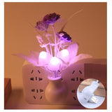 Popxstar  Mini Night Light Creative Tulip Shape Smart Light Control Induction LED Lamp Sensor Nightlight EU Plug Night Light For Bedroom
