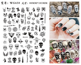 Popxstar Nail Art Stickers Accessories Halloween Nails Art Manicure Back Glue Decal Decorations Stickers for Nails Tips Beauty Sticker