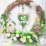 Popxstar 1pc Easter Wooden Hanging Ornament Bird House Pendant for Spring Easter Home Door Decorations Kids Party DIY Crafts Supplies