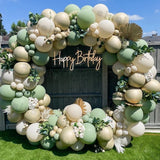 Popxstar Olive Green Balloon Garland Arch Kit Matte White Boho Apricot Wedding Party Gold Kids Birthday Balloons Baby Shower Decoration