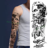 Popxstar Teenagers over Knee Tattoo Men Small Men's Tattoos Waterproof Temporary Tattoo Sticker Anubis Ancient Egypt Dog Roma Clock Eye Full Arm Fake Tatto Flash Tatoo Sleeve for Men Women