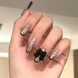 Popxstar Spring Centerpiece Ideas Short Square Acrylic Nails Spring Dip Nails 24pcs Rhinestone Design Fake Nails Shiny Bridal Women Lady Party Nail DIy Decorations Press On Nail Tips False Nail Patch