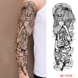Popxstar Teenagers over Knee Tattoo Men Small Men's Tattoos Waterproof Temporary Tattoo Sticker Anubis Ancient Egypt Dog Roma Clock Eye Full Arm Fake Tatto Flash Tatoo Sleeve for Men Women