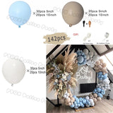 Popxstar Macaron Blue Balloon Garland Arch Kit Birthday Wedding Party White Grey Latex Gender Reveal Baby Shower Decoration Balloons
