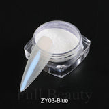 Mirror Nail Powder Pigment Pearl White Rubbing on Nail Art Glitter Dust Chrome Aurora Blue Manicure Holographic Decorations